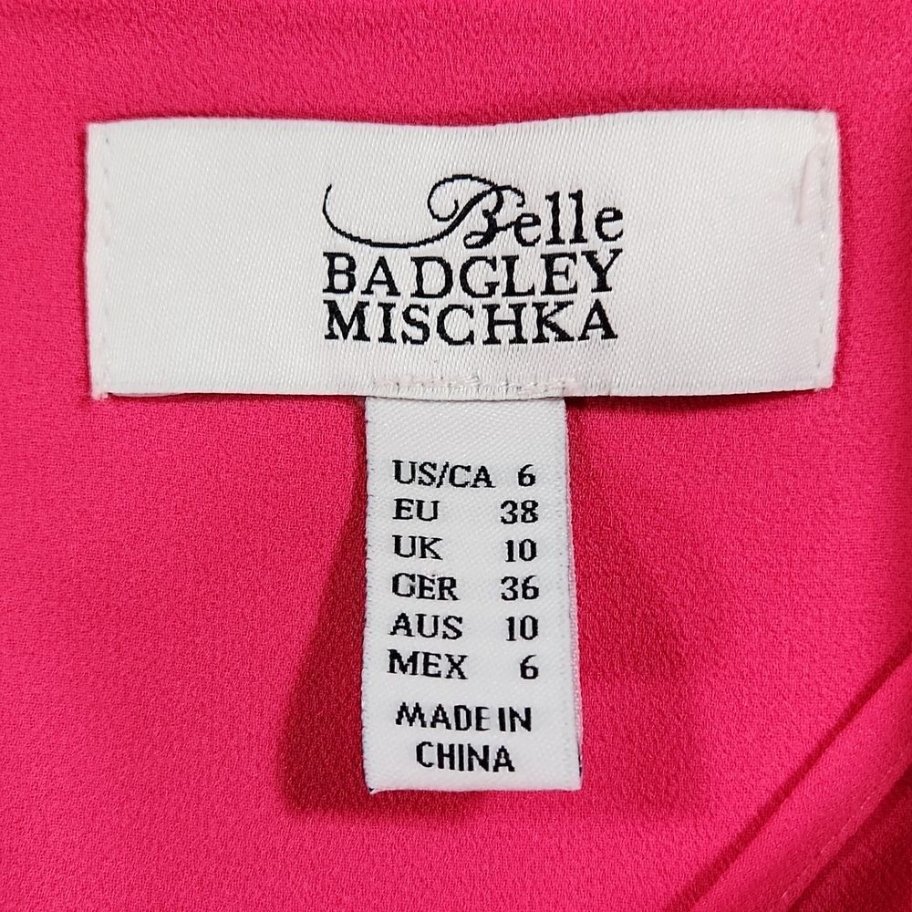 🔹️Badgley Mischka Hot Pink Belle Sleeveless Maxi Dress Size 6 - Picture 9 of 12